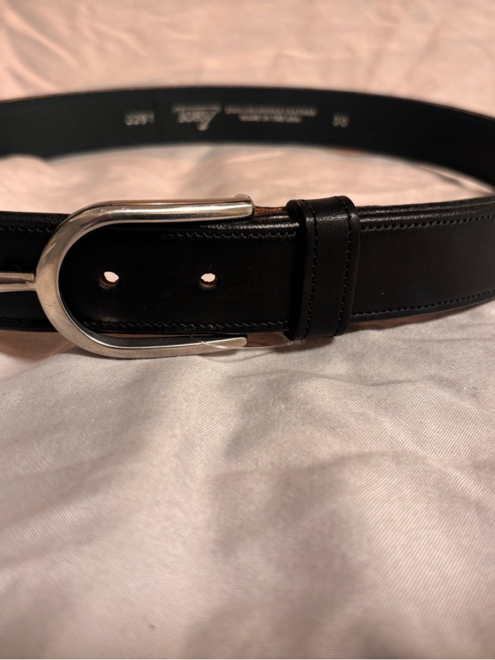Tory Black Leather Belt with Silver-Tone Spur Buckle size 30 NWOT - Picture 4 of 9
